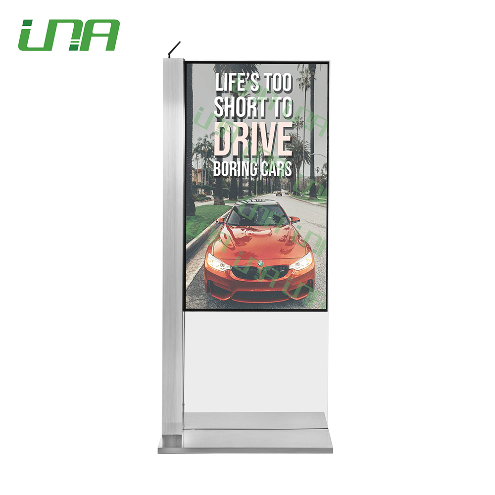 Kiosque commercial LCD à deux faces avec bord en verre autonome