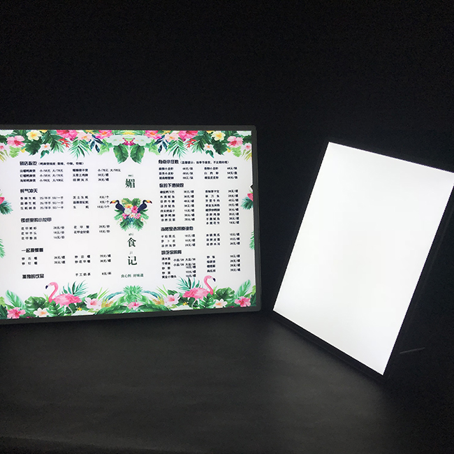 Film rétro-éclairé Insertion d'image Verre Panneau éclairé par LED
