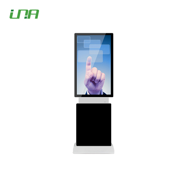 Totem de kiosque à roulettes LCD à double affichage Media Player